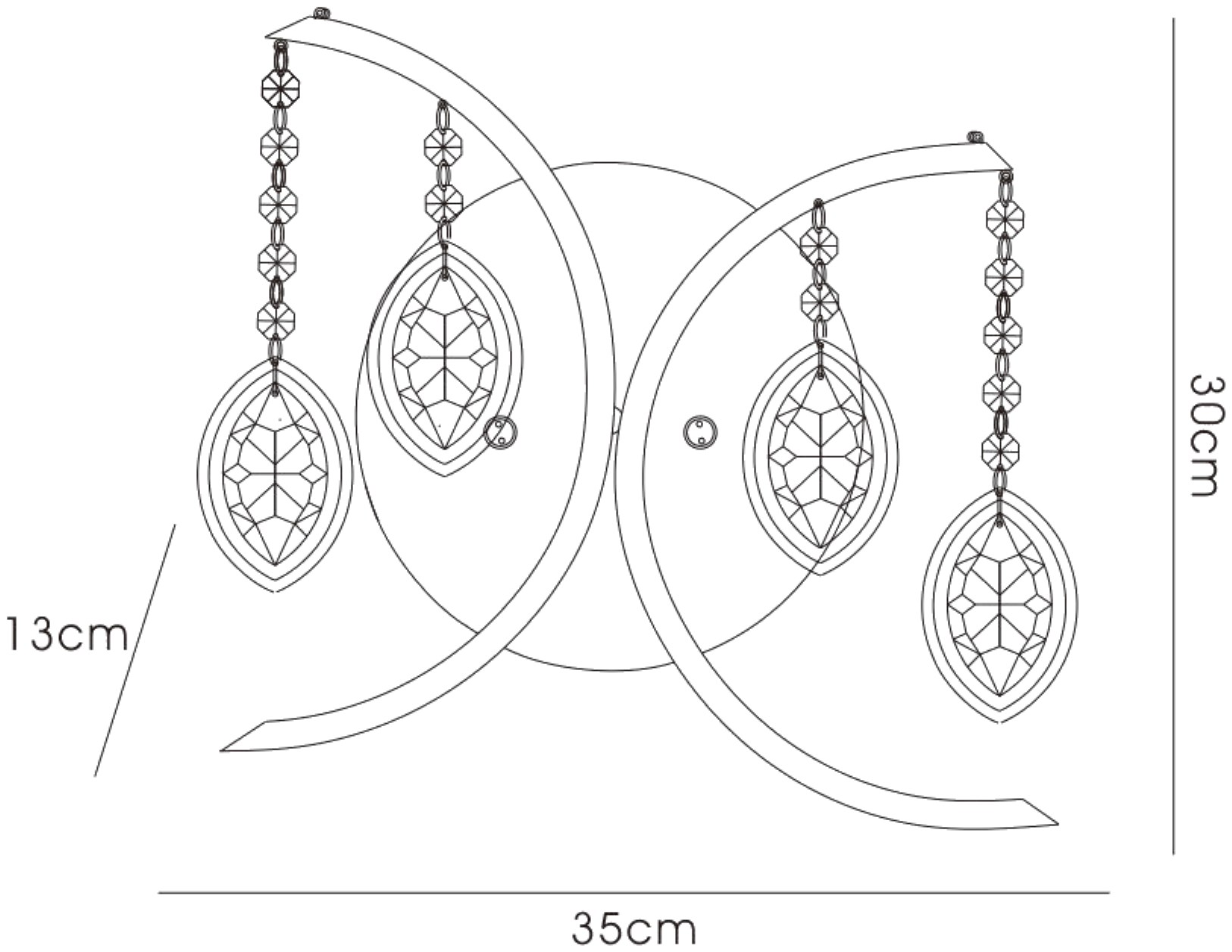 Mios Crystal Wall Lights Diyas Flush Crystal Wall Lights